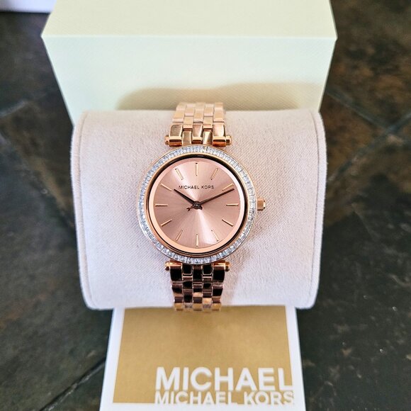 Michael Kors Women's Mini Darci Rose Gold Swarovski Crystals Watch - Picture 6 of 7